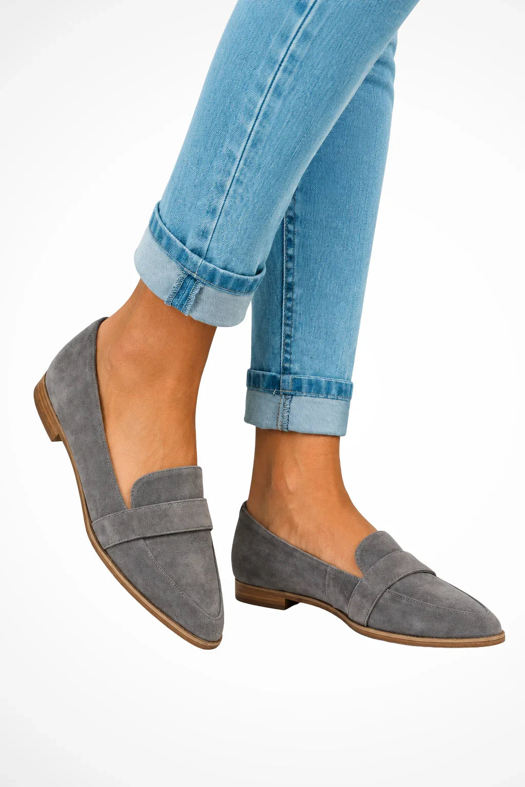 Harriet | Women's Pointed Toe Orthopedic Slip On Loafers with Leather Trim