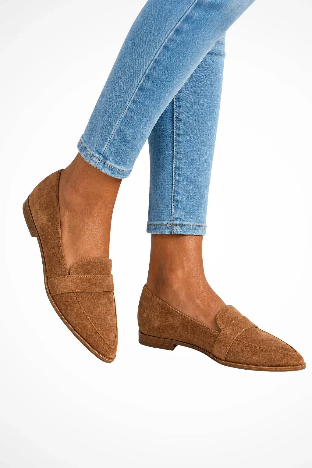 Harriet | Women's Pointed Toe Orthopedic Slip On Loafers with Leather Trim