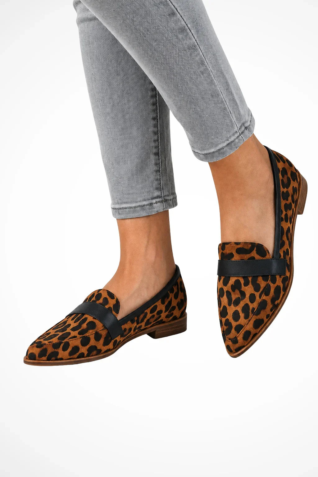 Harriet | Women's Pointed Toe Orthopedic Slip On Loafers with Leather Trim