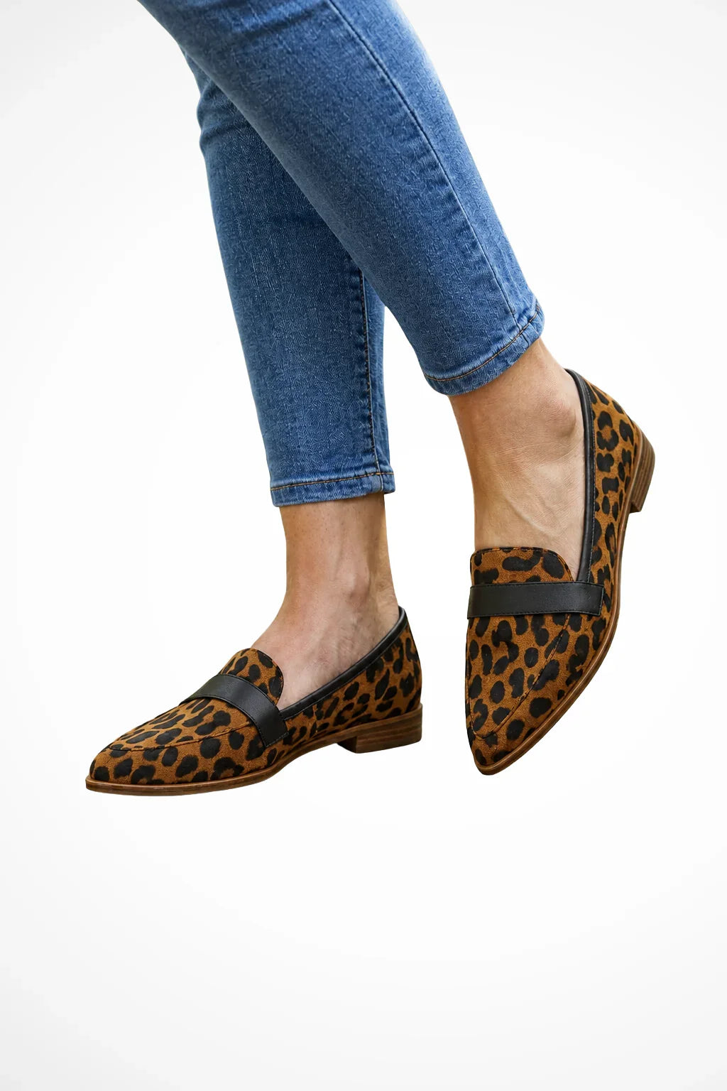 Harriet | Women's Pointed Toe Orthopedic Slip On Loafers with Leather Trim