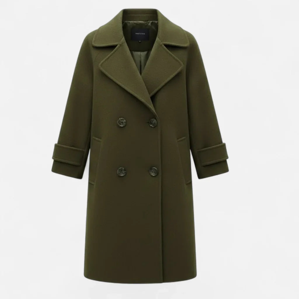 Heather | Women's Double Breasted Coat with Lapel Collar