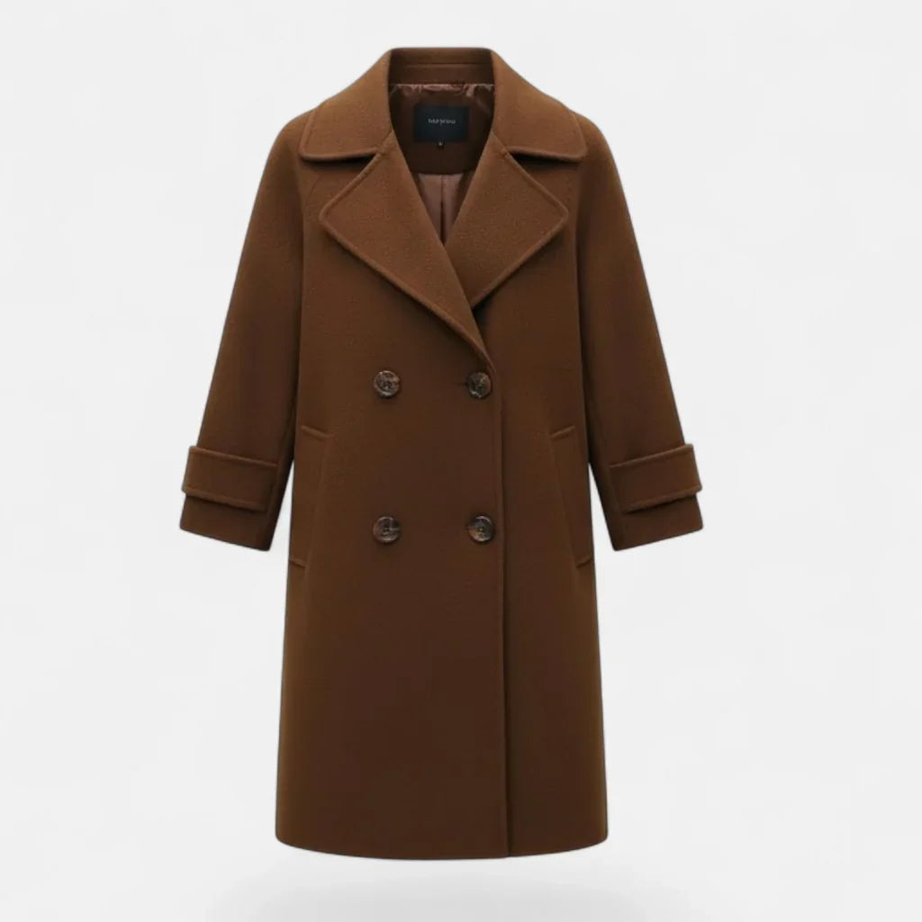 Heather | Women's Double Breasted Coat with Lapel Collar