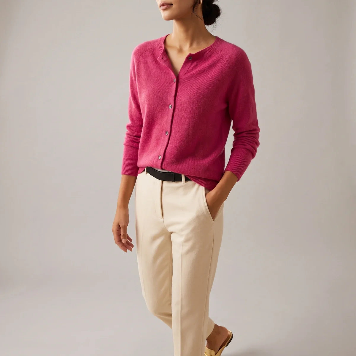 Helena Cashmere Crew Neck Cardigan