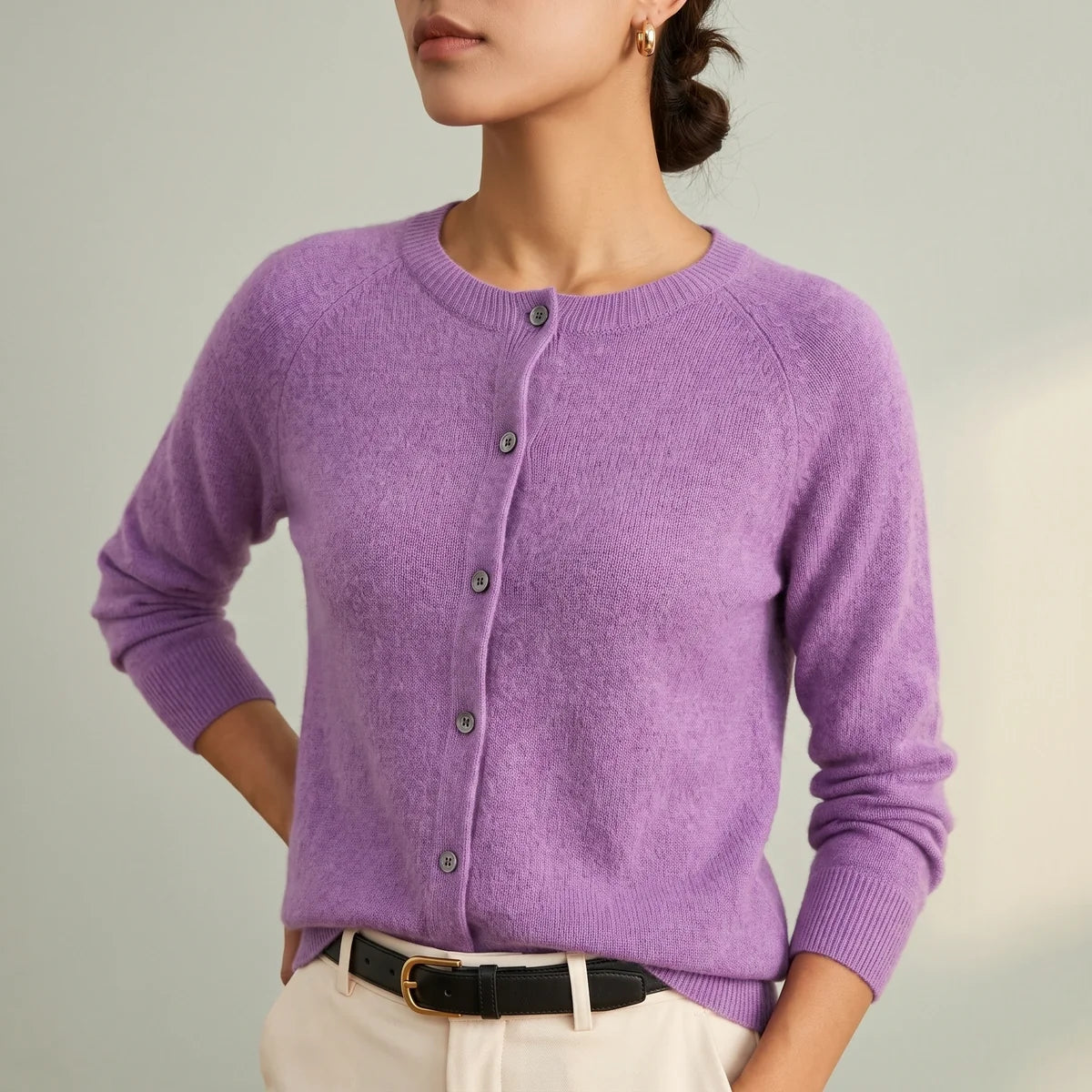 Helena Cashmere Crew Neck Cardigan