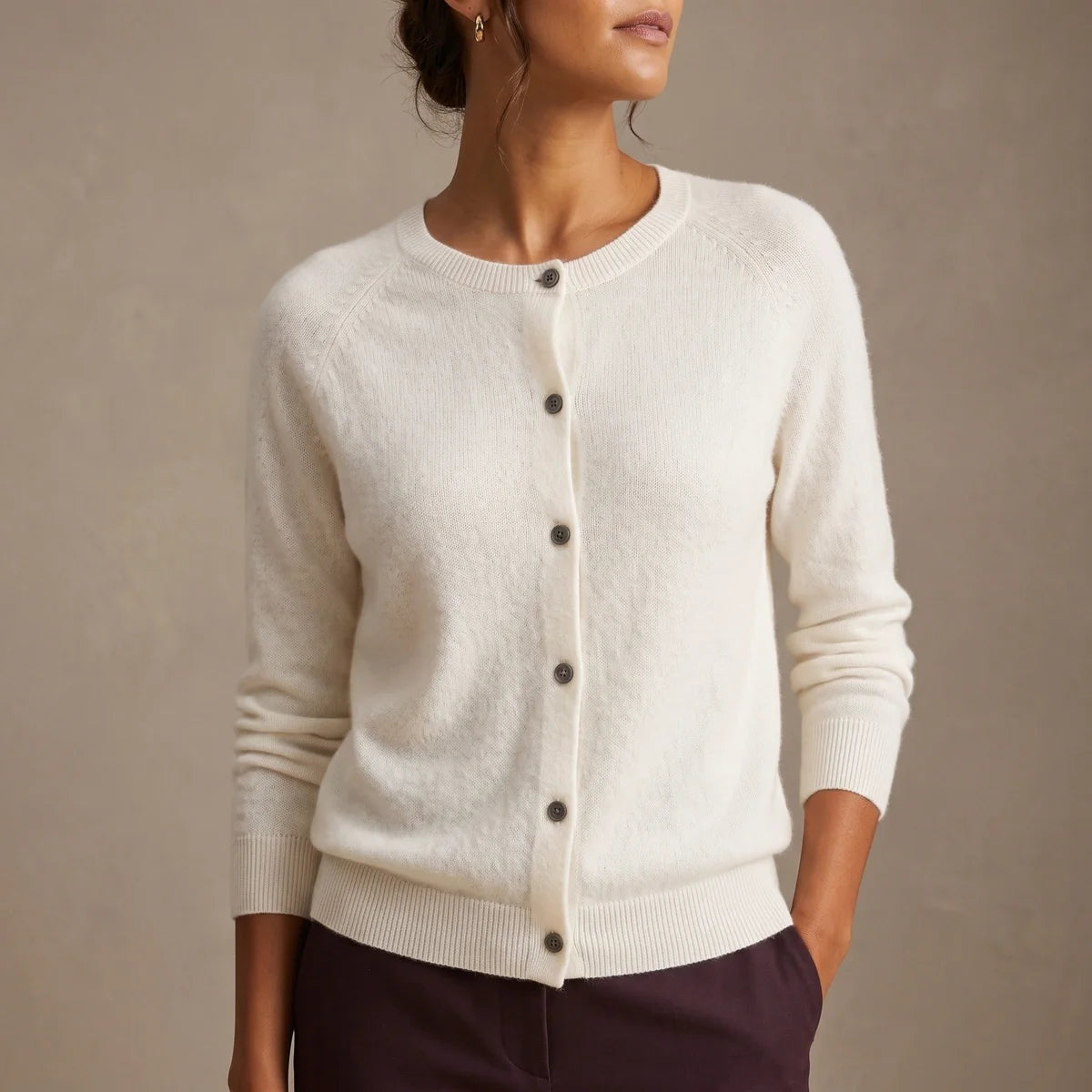 Helena Cashmere Crew Neck Cardigan