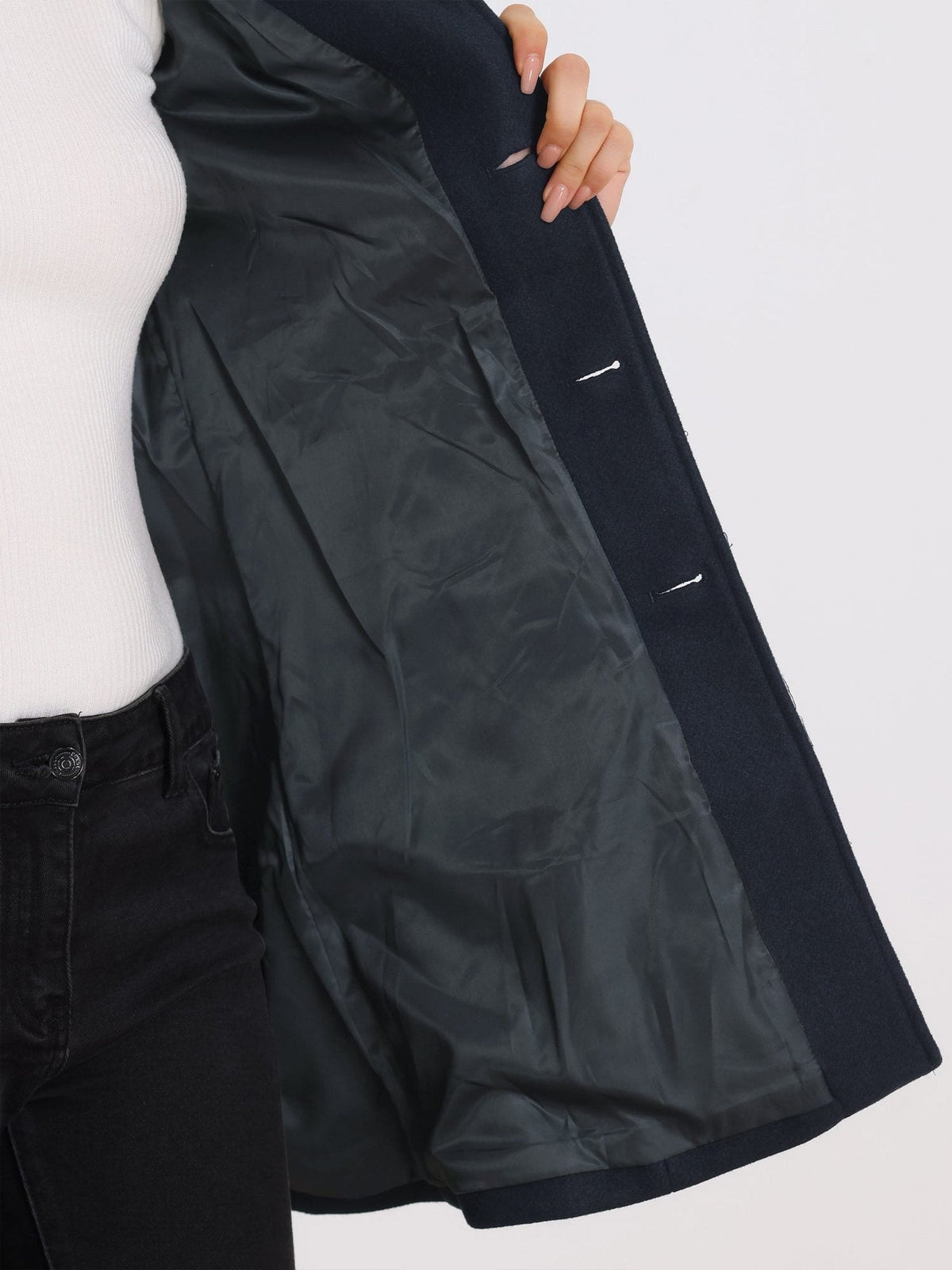 Henley | Wool Longline Coat with Button-Up for Women