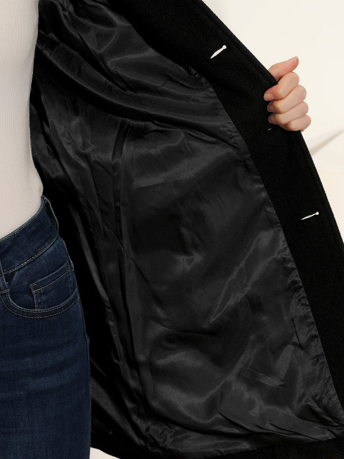 Henley | Wool Longline Coat with Button-Up for Women