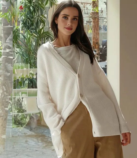 Henna | Ribbed Knit Longline Cardigan for Women