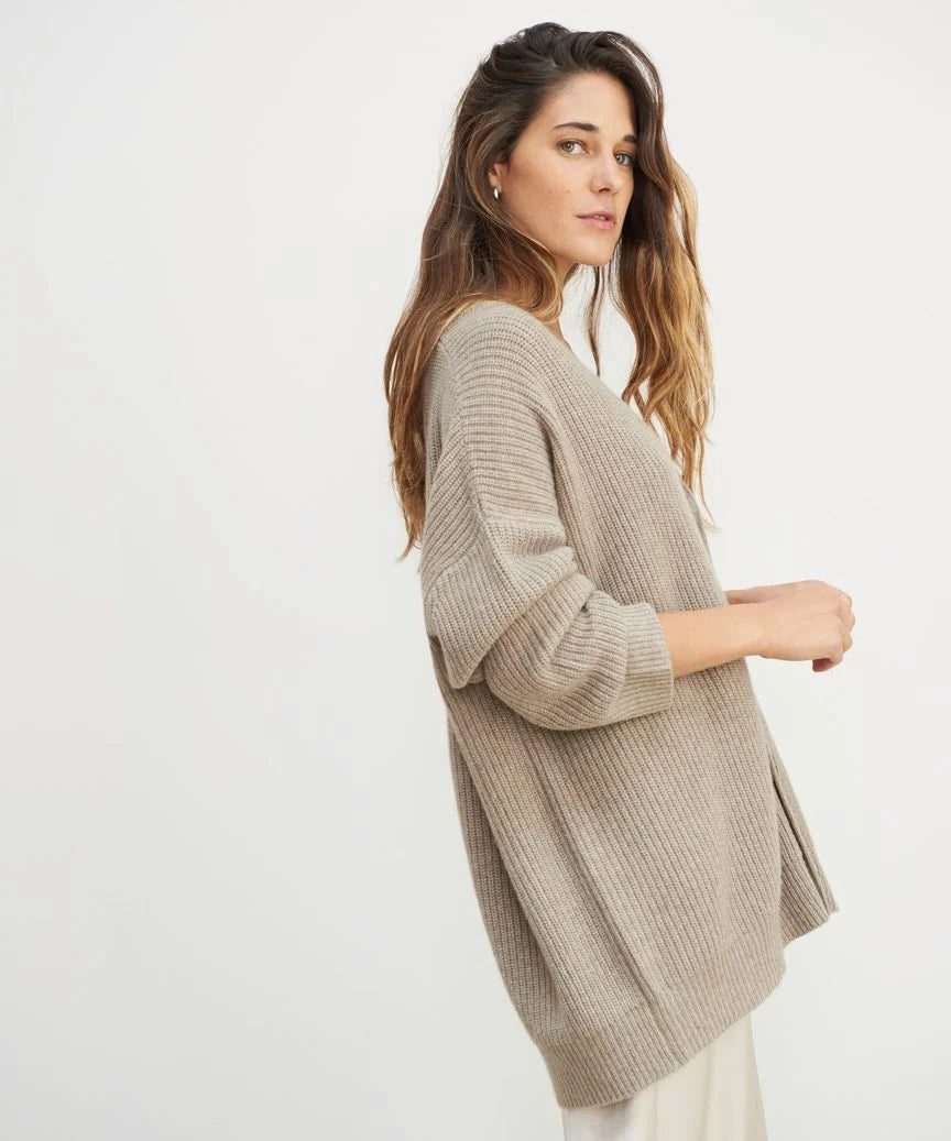 Henna | Ribbed Knit Longline Cardigan for Women