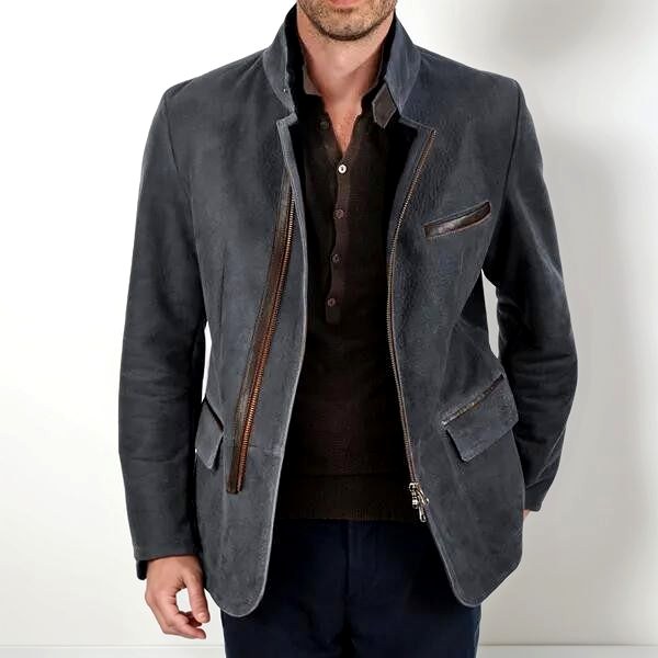 Henry - Men's Asymmetric Zip Pocket Blazer