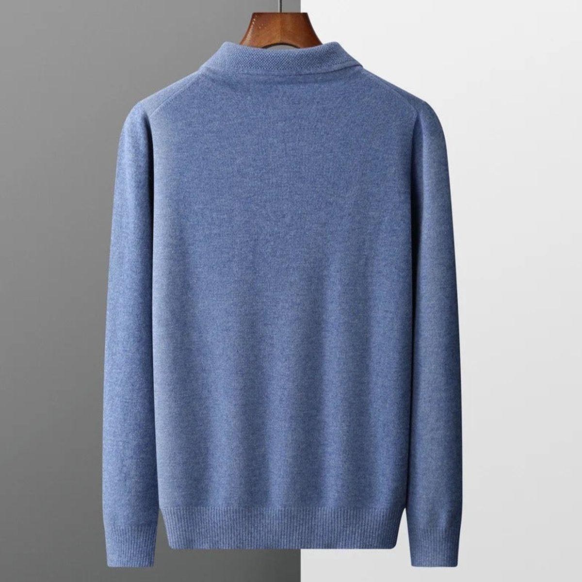 Sebastian | Mens Cashmere Polo Knit Sweater — Long-Sleeve Business Sweater with Button Placket in 5 Colors S–2XL | Westmere