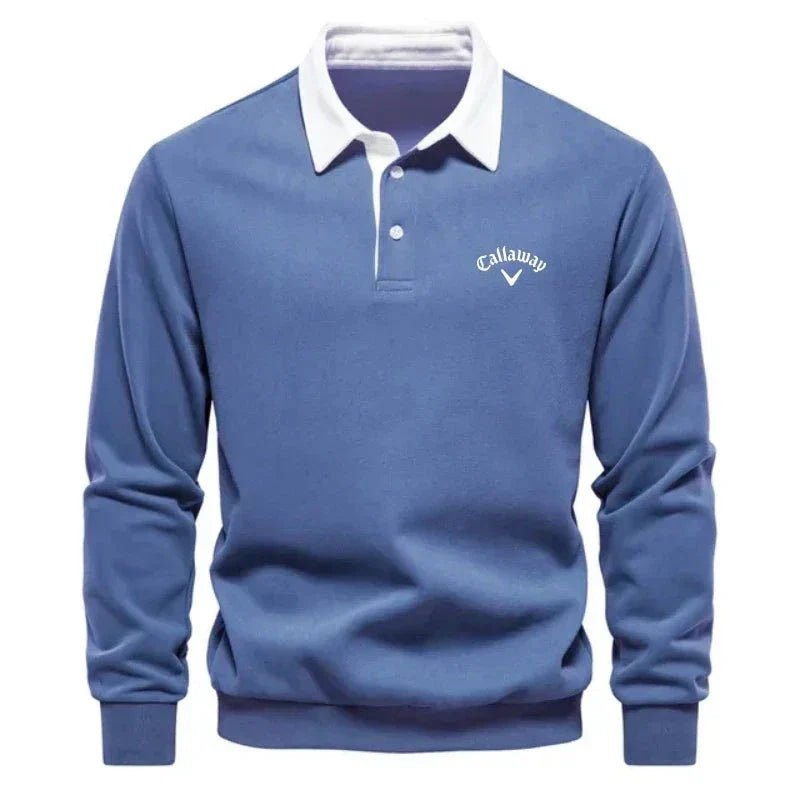 Sebastian | Mens Long-Sleeve Polo Sweater — Tailored Fit with Contrast Collar in 6 Colors S–2XL | Westmere