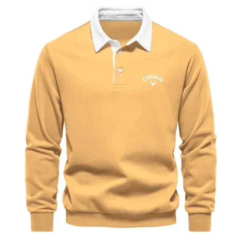 Sebastian | Mens Long-Sleeve Polo Sweater — Tailored Fit with Contrast Collar in 6 Colors S–2XL | Westmere