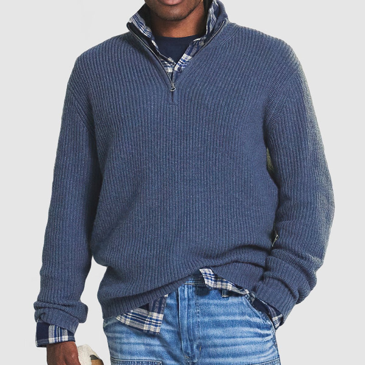 Lukas | Mens Ribbed Quarter-Zip Knit Sweater — Business Casual Sweater in 4 Colors M–4XL | Westmere