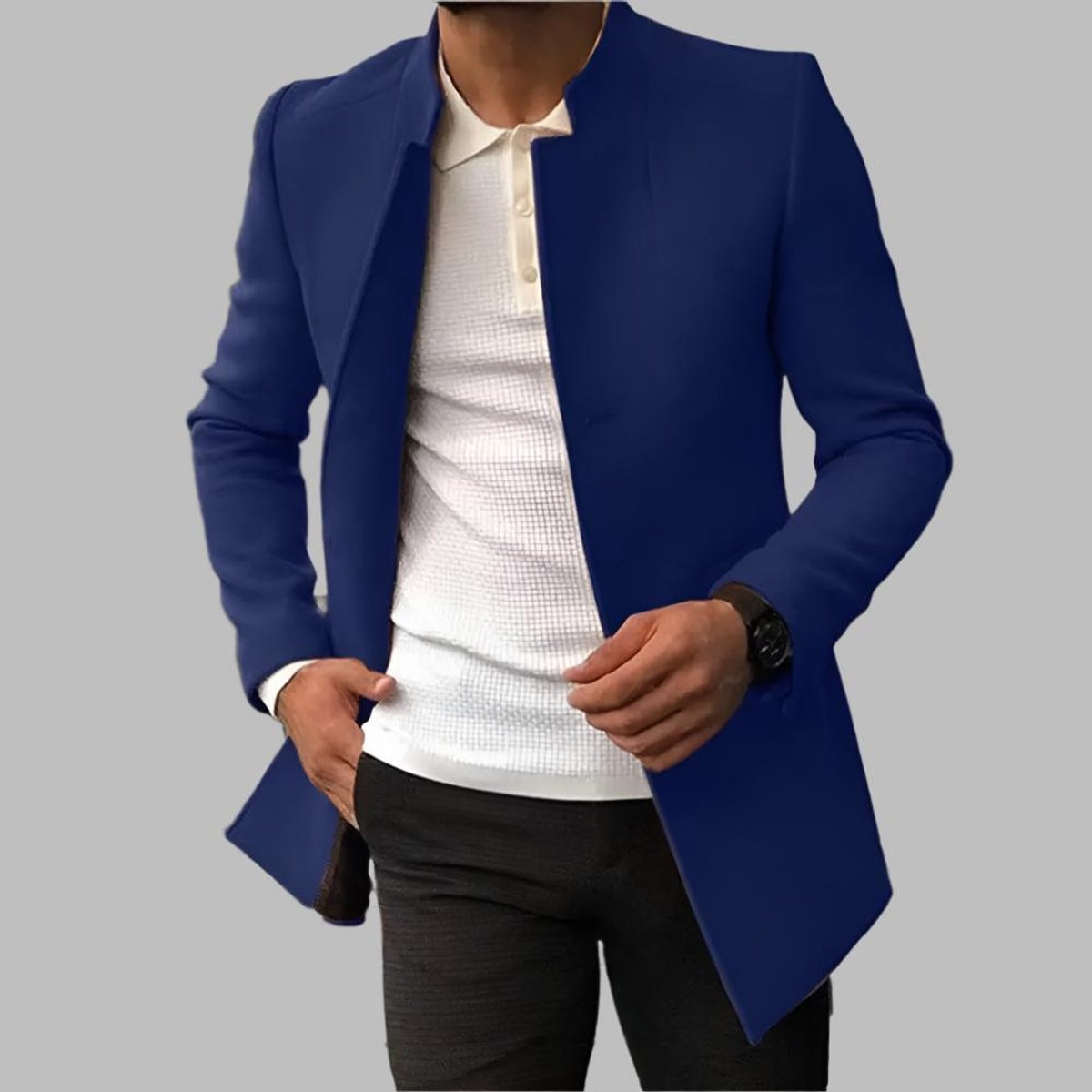Matthias | Mens Slim-Fit Wool Coat with Stand Collar — Elegant Winter Coat in 5 Colors M–3XL | Westmere