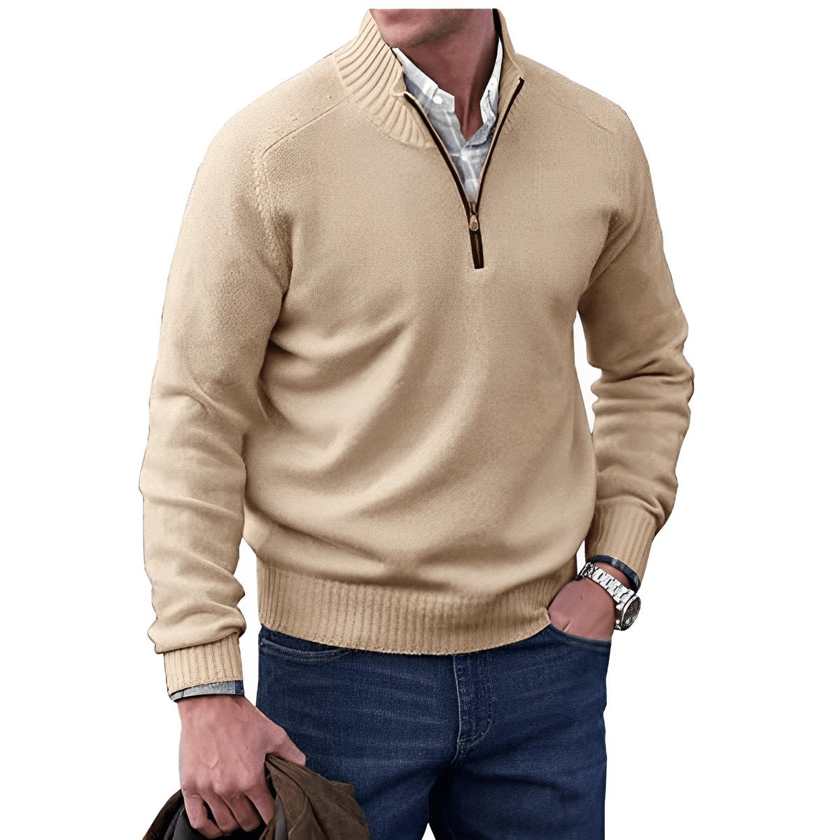 Elias | Mens Knit Regular-Fit Quarter-Zip Sweater — Classic Winter Knit in 10 Colors M–3XL | Westmere