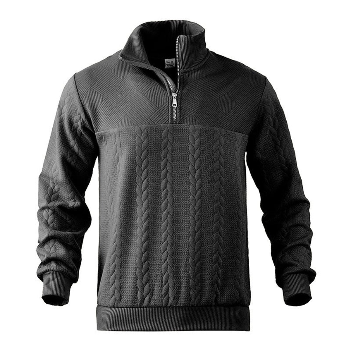 Andreas | Mens Cable-Knit Quarter-Zip Sweater — Metal Zipper with Ribbed Cuffs in 5 Colors XS–2XL | Westmere