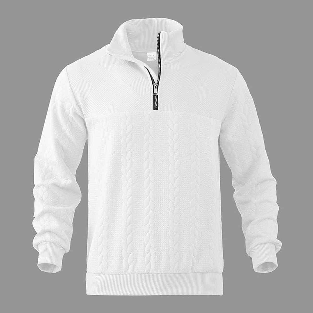 Andreas | Mens Cable-Knit Quarter-Zip Sweater — Metal Zipper with Ribbed Cuffs in 5 Colors XS–2XL | Westmere
