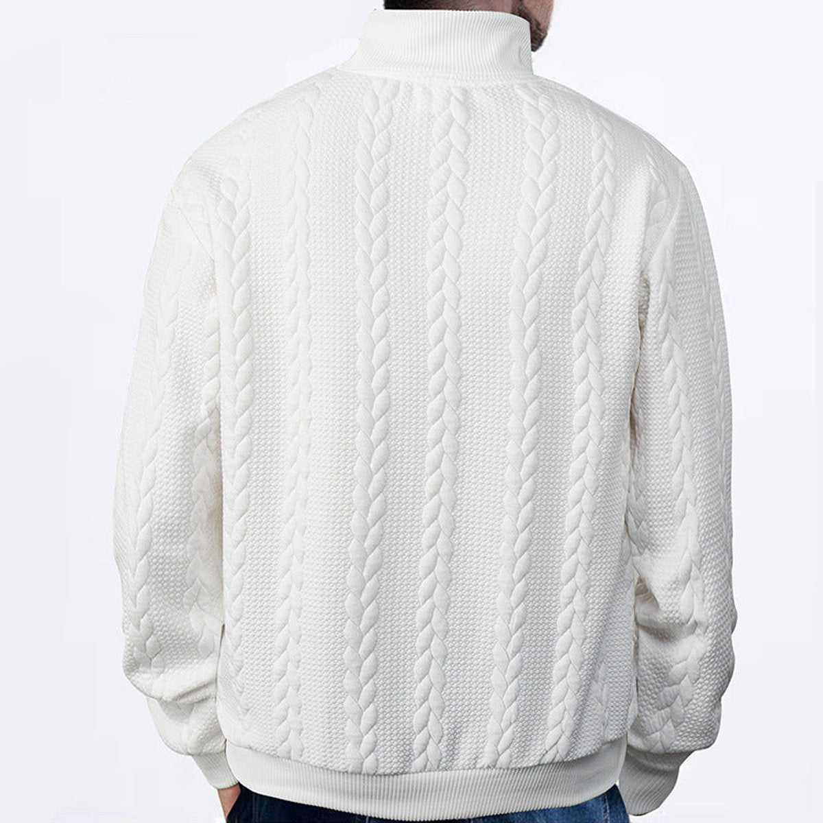 Andreas | Mens Cable-Knit Quarter-Zip Sweater — Metal Zipper with Ribbed Cuffs in 5 Colors XS–2XL | Westmere