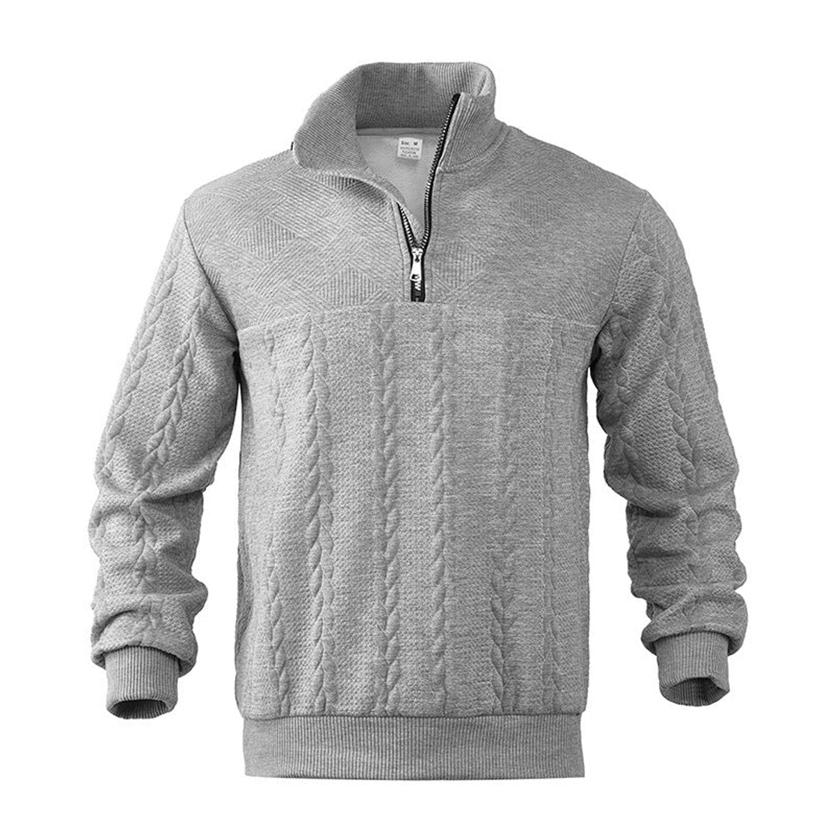 Andreas | Mens Cable-Knit Quarter-Zip Sweater — Metal Zipper with Ribbed Cuffs in 5 Colors XS–2XL | Westmere