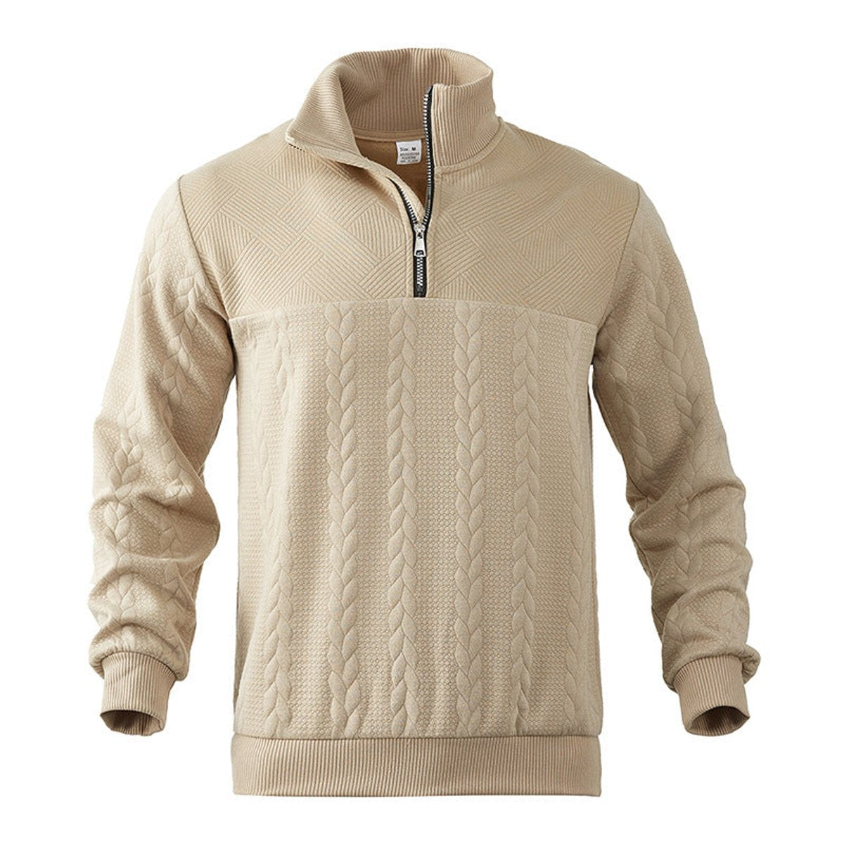 Andreas | Mens Cable-Knit Quarter-Zip Sweater — Metal Zipper with Ribbed Cuffs in 5 Colors XS–2XL | Westmere