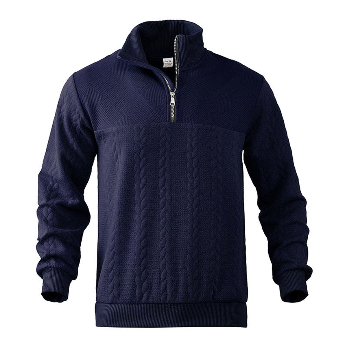 Andreas | Mens Cable-Knit Quarter-Zip Sweater — Metal Zipper with Ribbed Cuffs in 5 Colors XS–2XL | Westmere