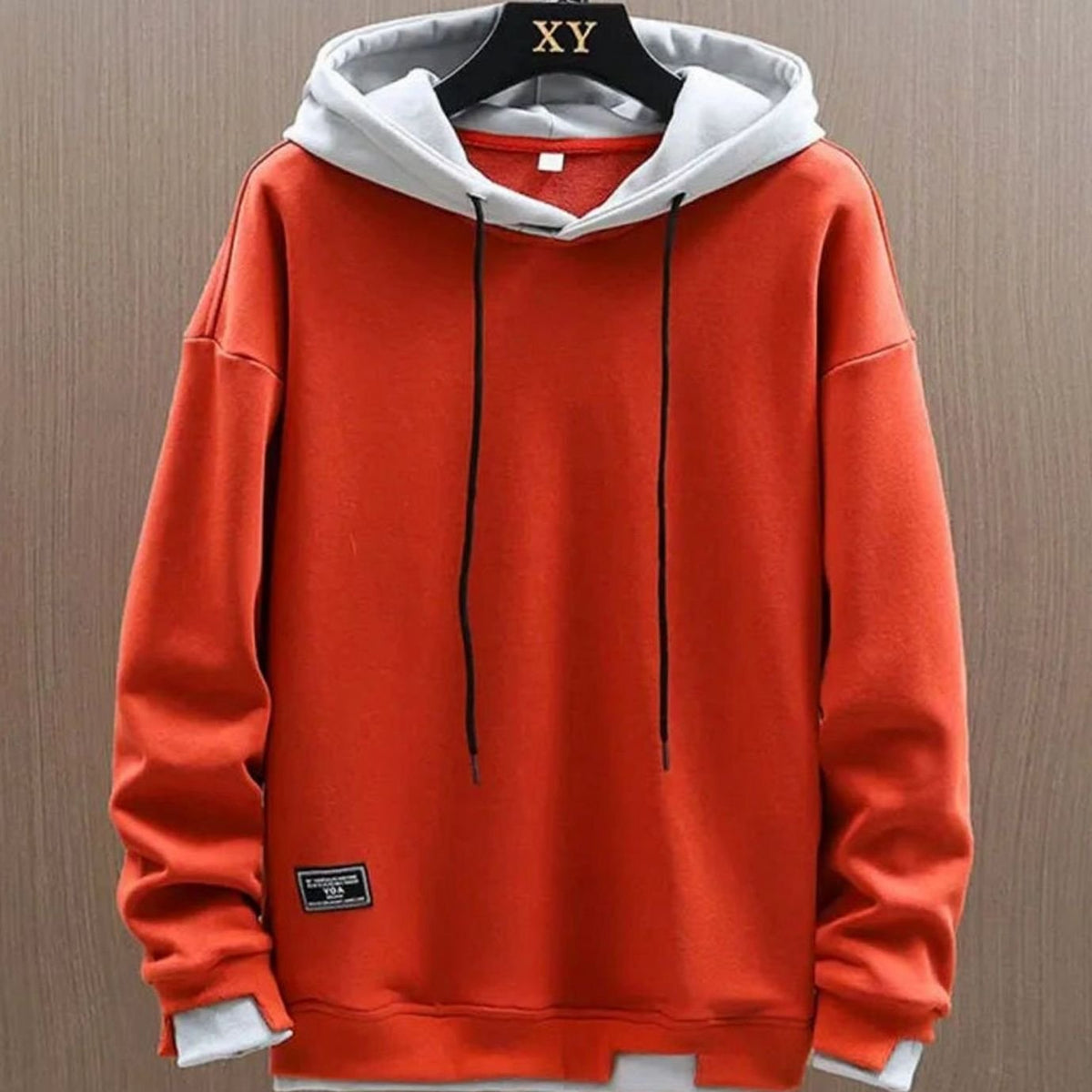 Men's Color-Block Pullover Hoodie, Drawstring, Long Sleeves