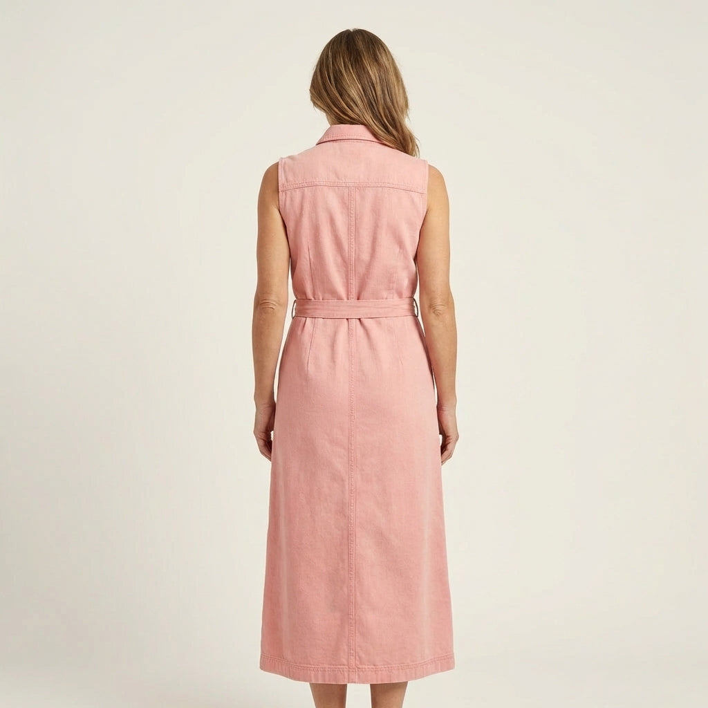 Georgina | Maxi denim dress in fluid fabric