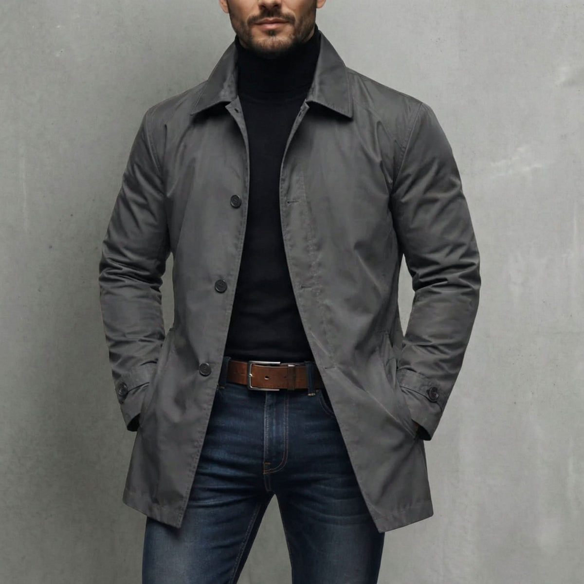 Neil | Mens Winter Coat, Windproof and Water-Resistant | Light Insulation, Tailored Fit | Gray, Blue and More S-2XL