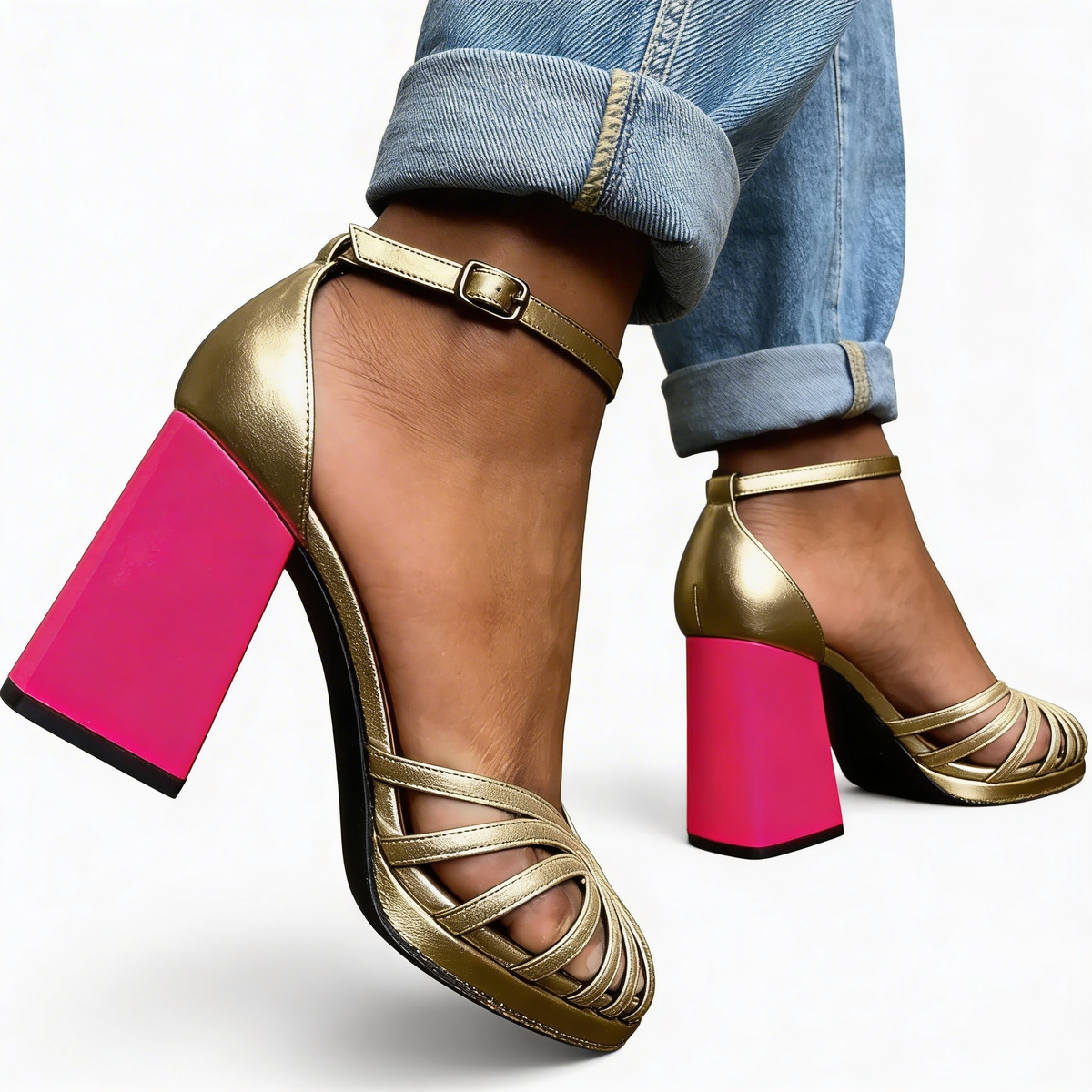 Veronica | Stylish Gold Elegant Women's Pumps