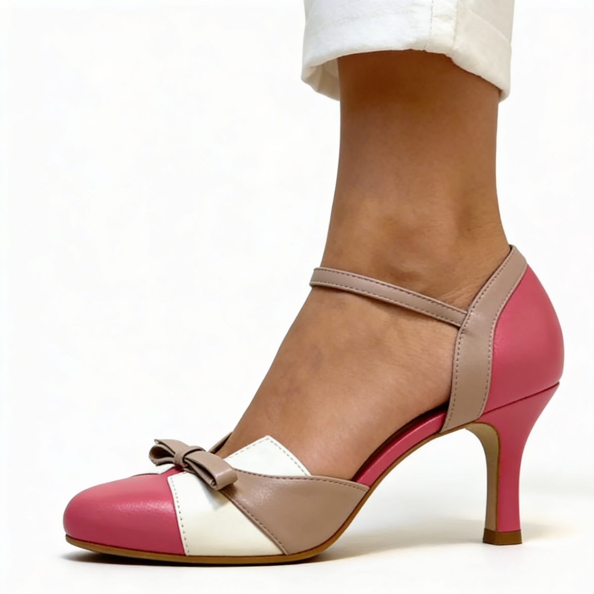 Monika | Elegant Women's Pumps in Blue, Pink, and White