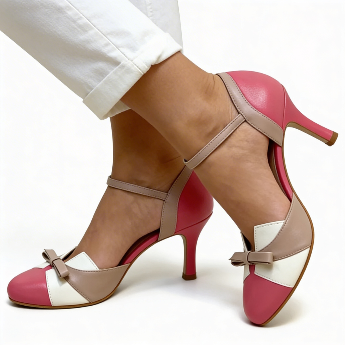 Monika | Elegant Women's Pumps in Blue, Pink, and White