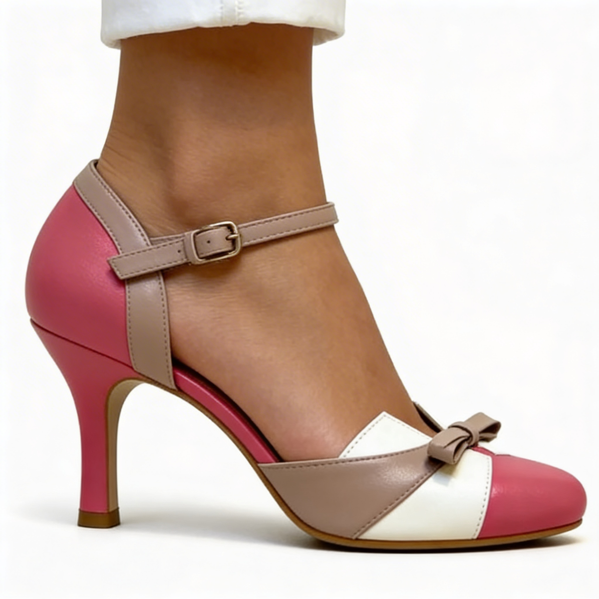 Monika | Elegant Women's Pumps in Blue, Pink, and White