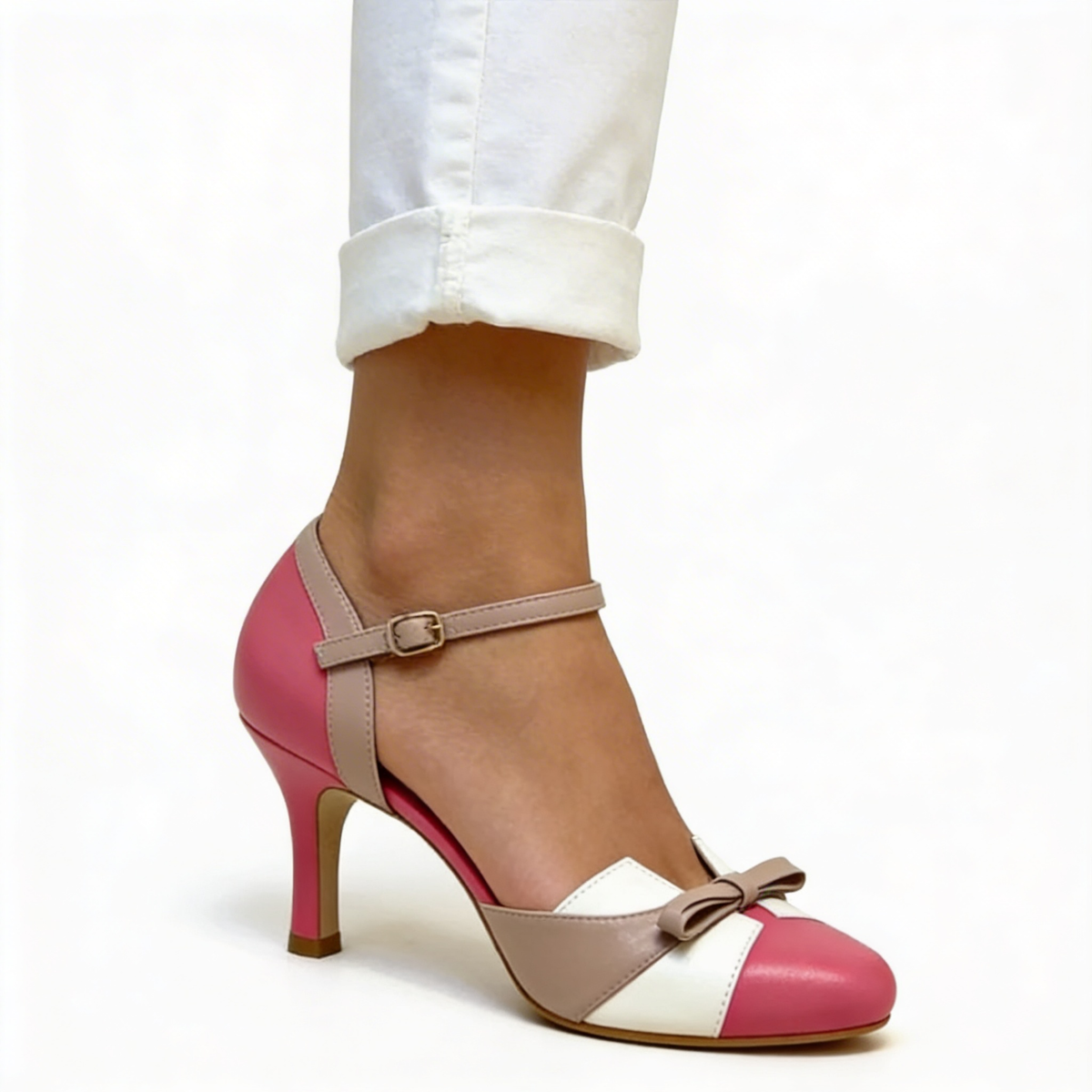 Monika | Elegant Women's Pumps in Blue, Pink, and White