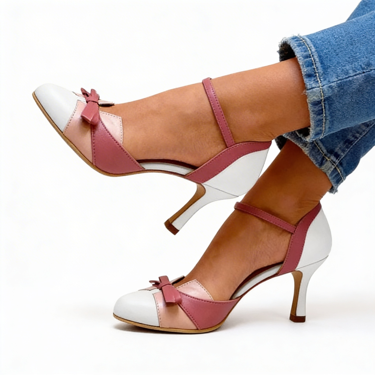 Monika | Elegant Women's Pumps in Blue, Pink, and White