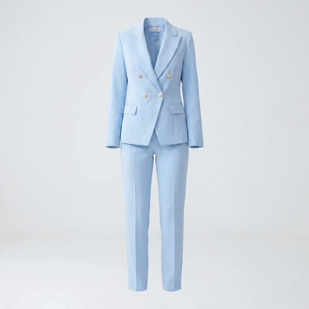 Women's Double-Breasted Blazer Trouser Set Tailored