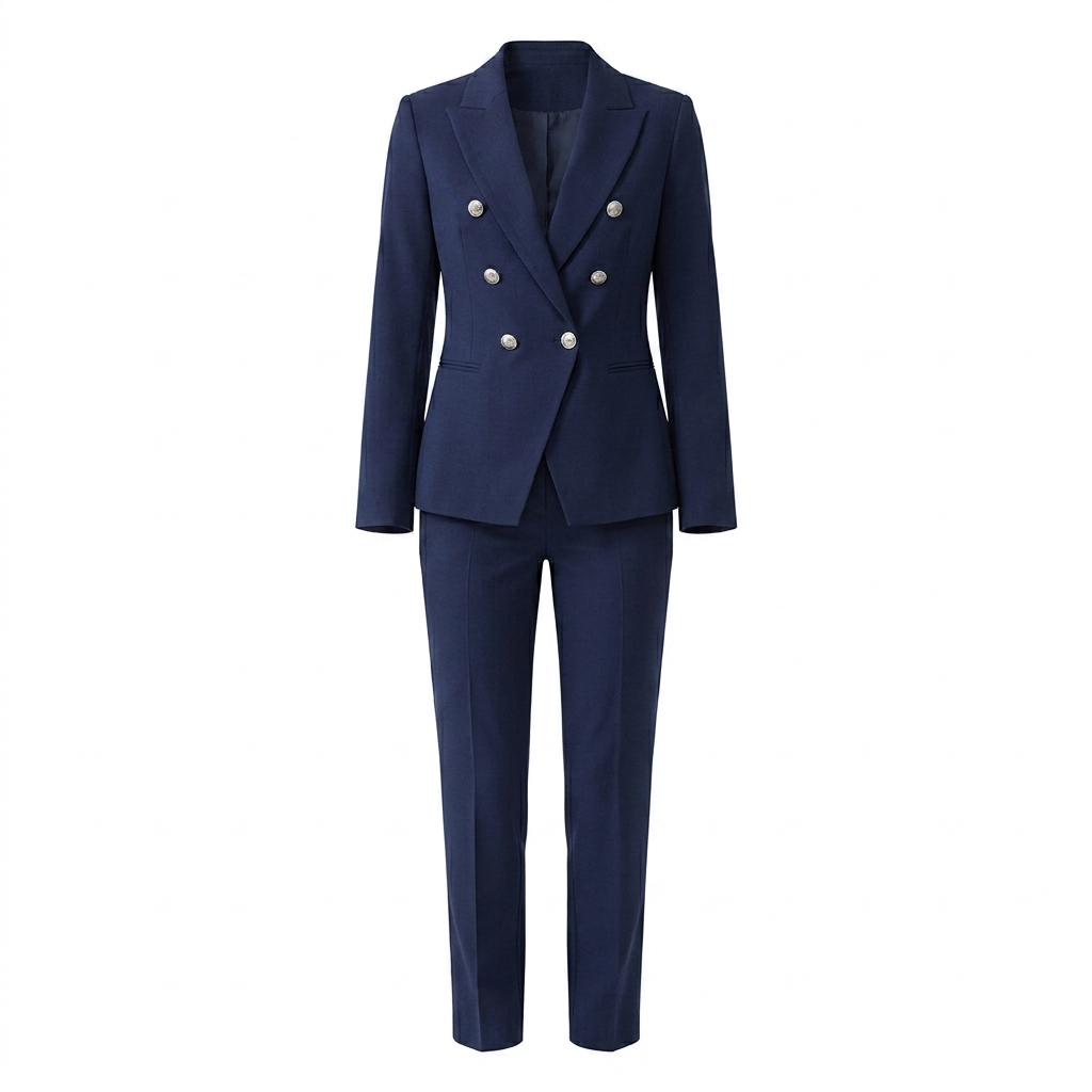 Women's Double-Breasted Blazer Trouser Set Tailored