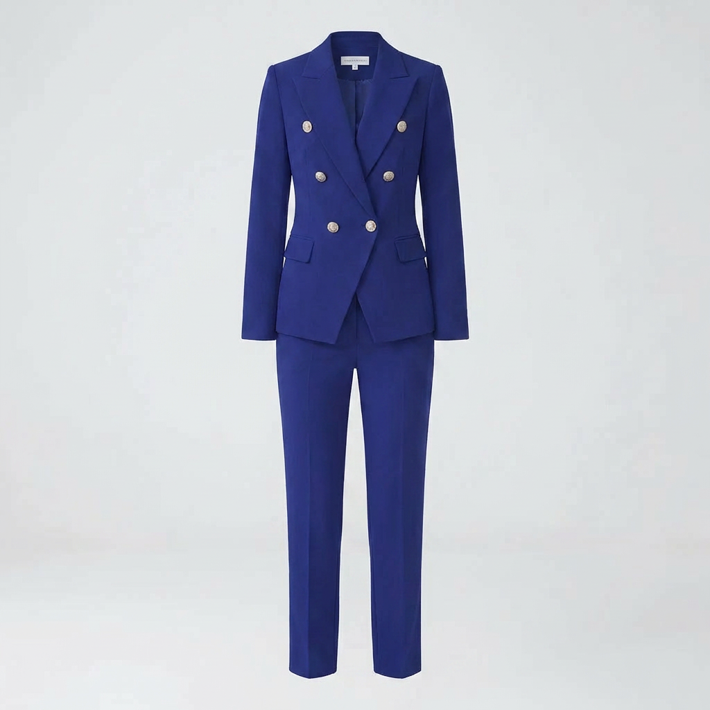 Women's Double-Breasted Blazer Trouser Set Tailored