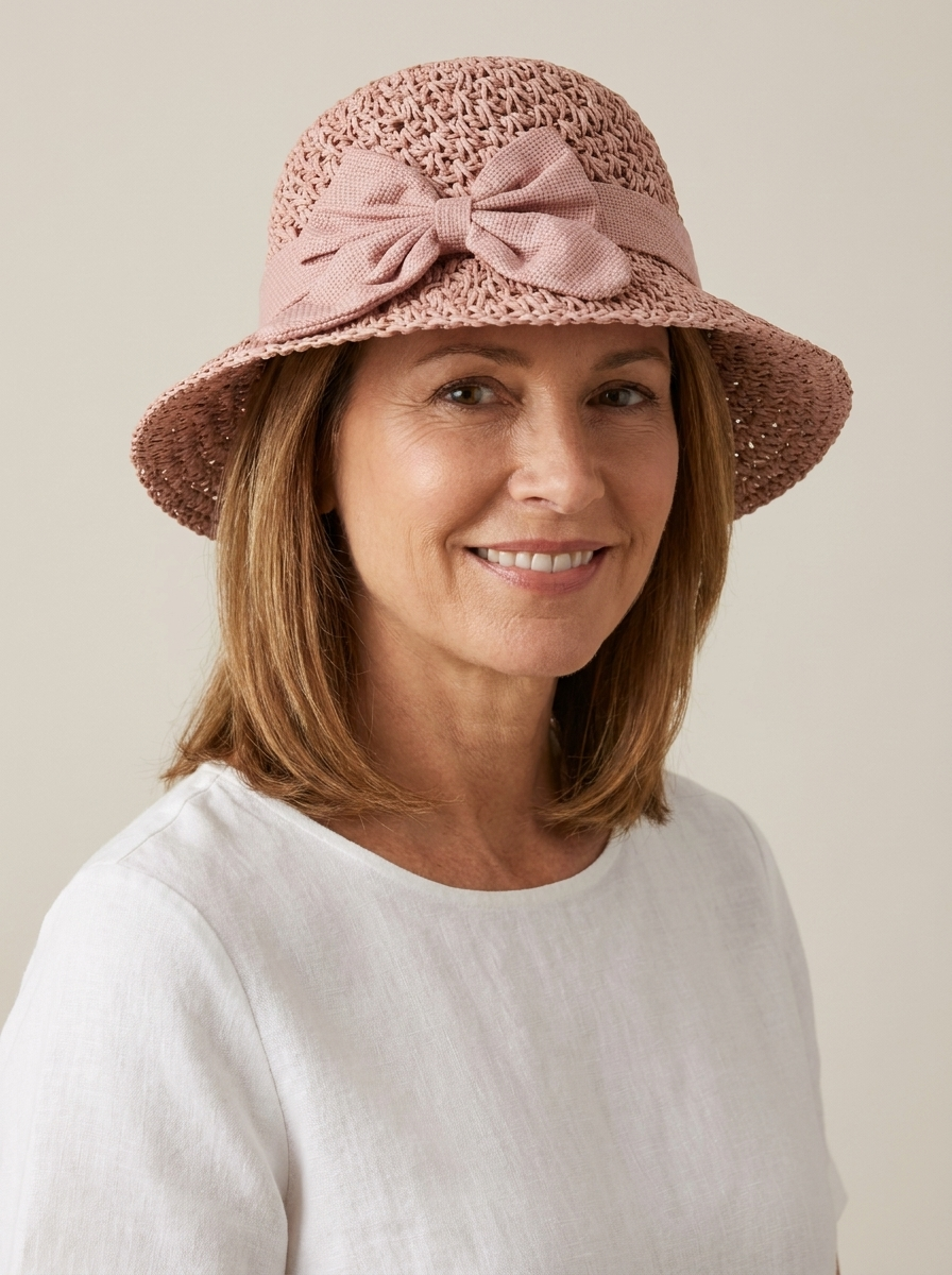 Hattie Elegant Straw Sun Hat With Bow