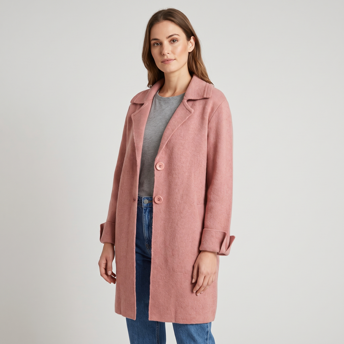 Betsy | Womens Long Cardigan Sweater for Casual Wear | Soft Breathable Fabric | Pink, Black, Brown and Green S-3XL