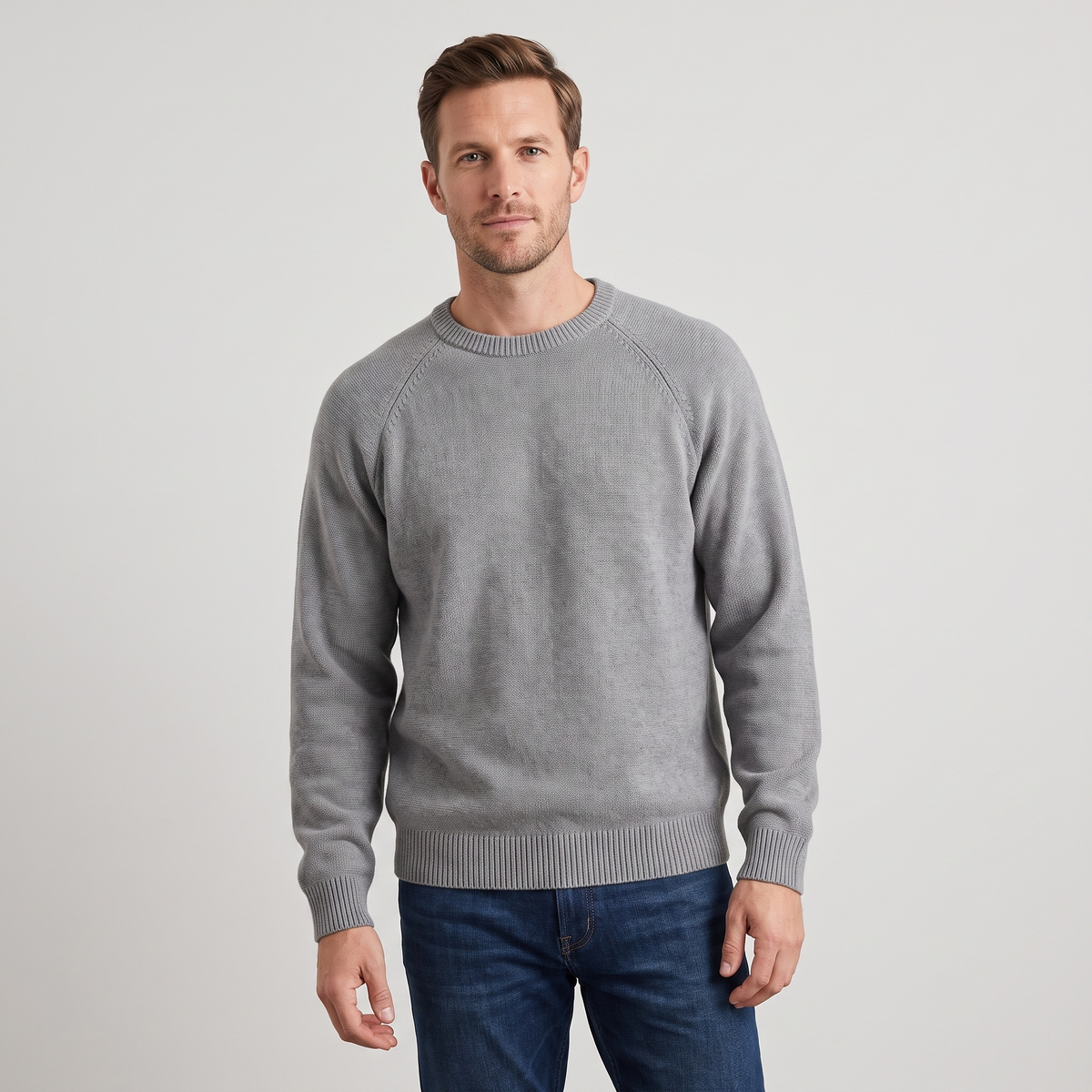 Evander | Mens Crew Neck Sweater, Lightweight Layer | Soft Non-Scratchy Feel, Relaxed Fit | 8 Colors Sizes S-3XL