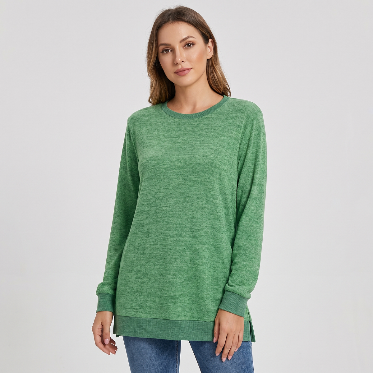 Tara | Womens Lightweight Sweatshirt, Relaxed Loose Fit | Soft Natural Materials | Green, Gray, Black and More S-XXL