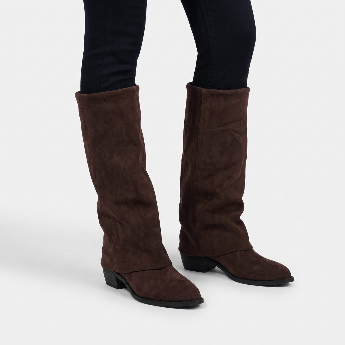 Emily | Womens Knee High Boots with Chunky Block Heel | Tall Boots for Spring and Fall | Brown, Black EU 36-43