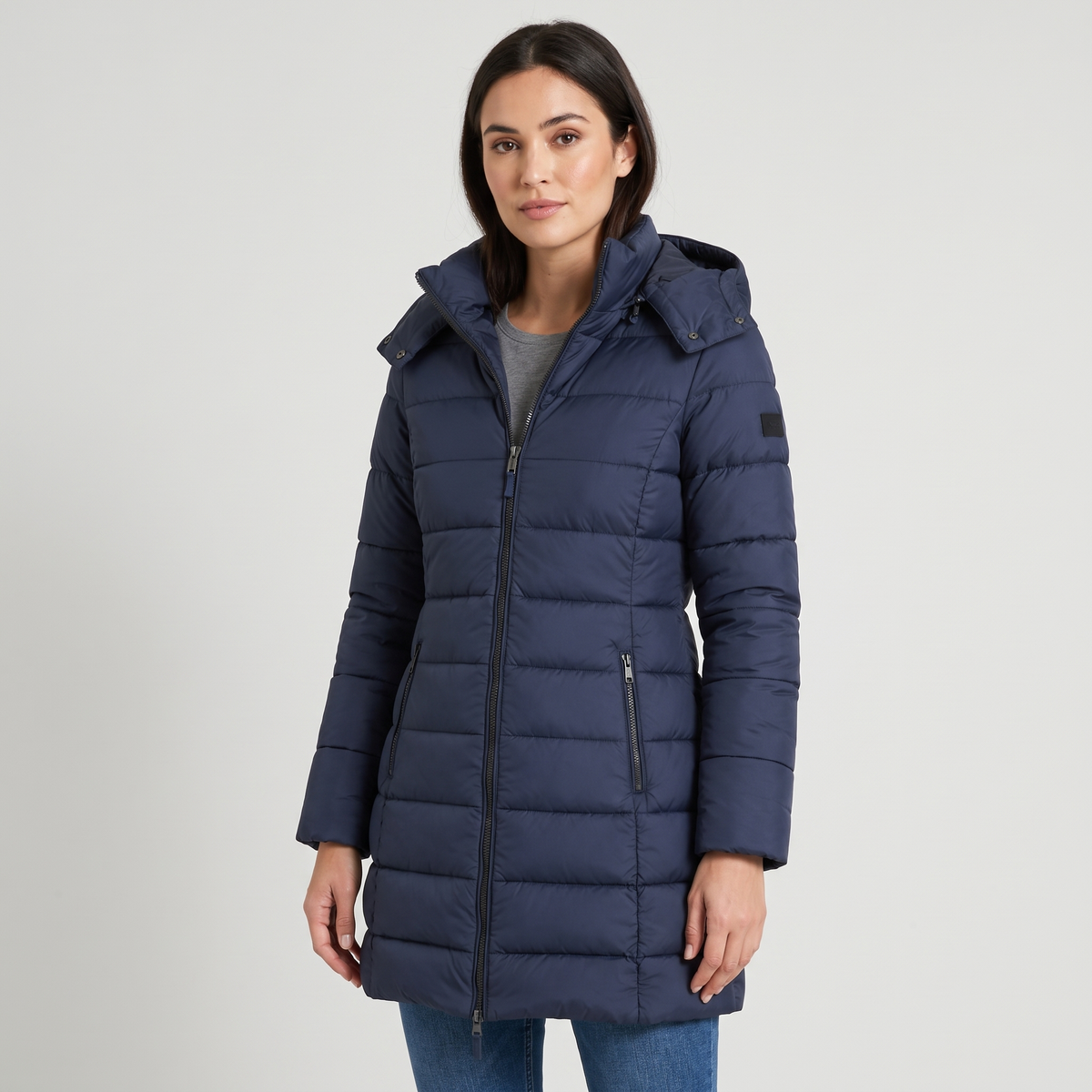 Heidi | Womens Long Hooded Puffer Coat, Quilted | Insulated, Wind-Resistant, Zip Pockets | Navy, Black and More XS-XL