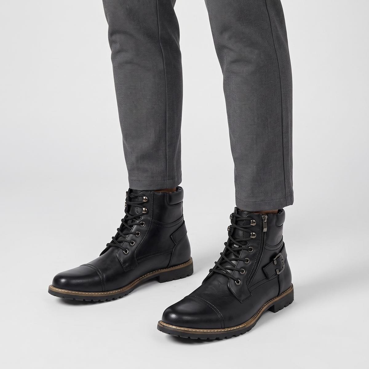 Joe | Mens Leather Motorcycle Boots with Non-Slip Rubber Sole | Multilayer Lining | Brown, Black or Yellow EU 38-48