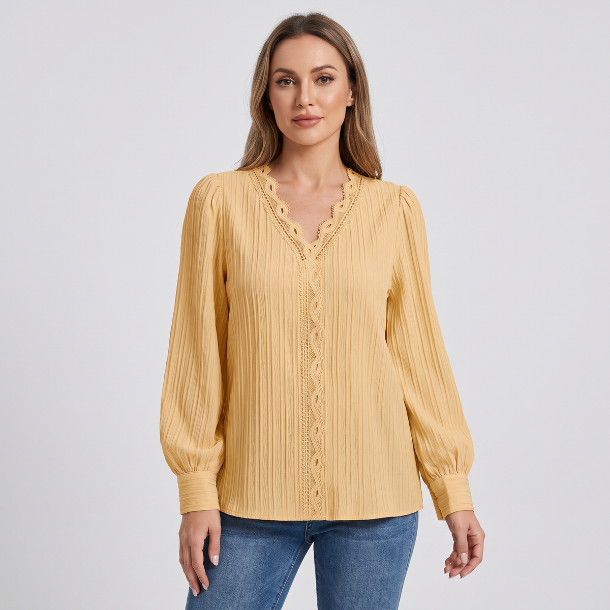 Andrea | Womens Pullover Blouse with Tailored Silhouette | Easy Care, Dress Up or Down | Black, Blue, Green and More S-4XL