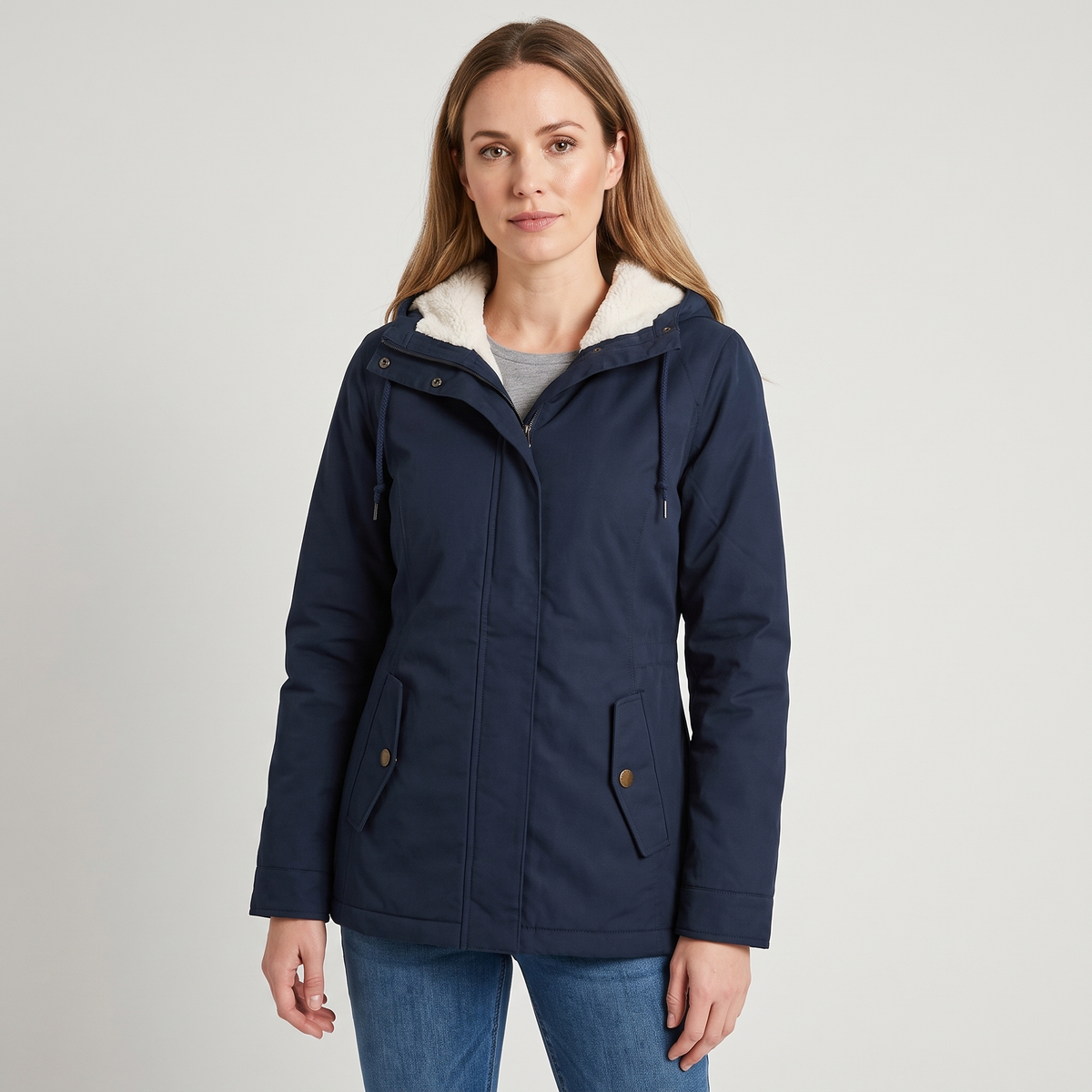 Lacey | Womens Winter Jacket with Hood and Fleece Lining | Adjustable Hood, Pockets | Navy, Gray, Black and More S-3XL