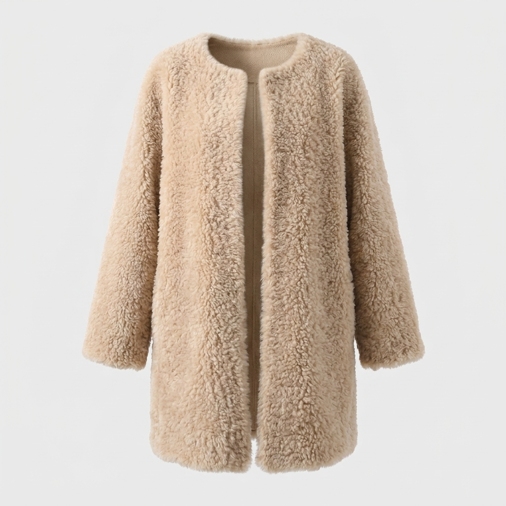 Olivia | Womens Shearling Fur Coat | Draped Silhouette, Naturally Insulating Warmth | Beige, Pink, Red and More XS-2XL