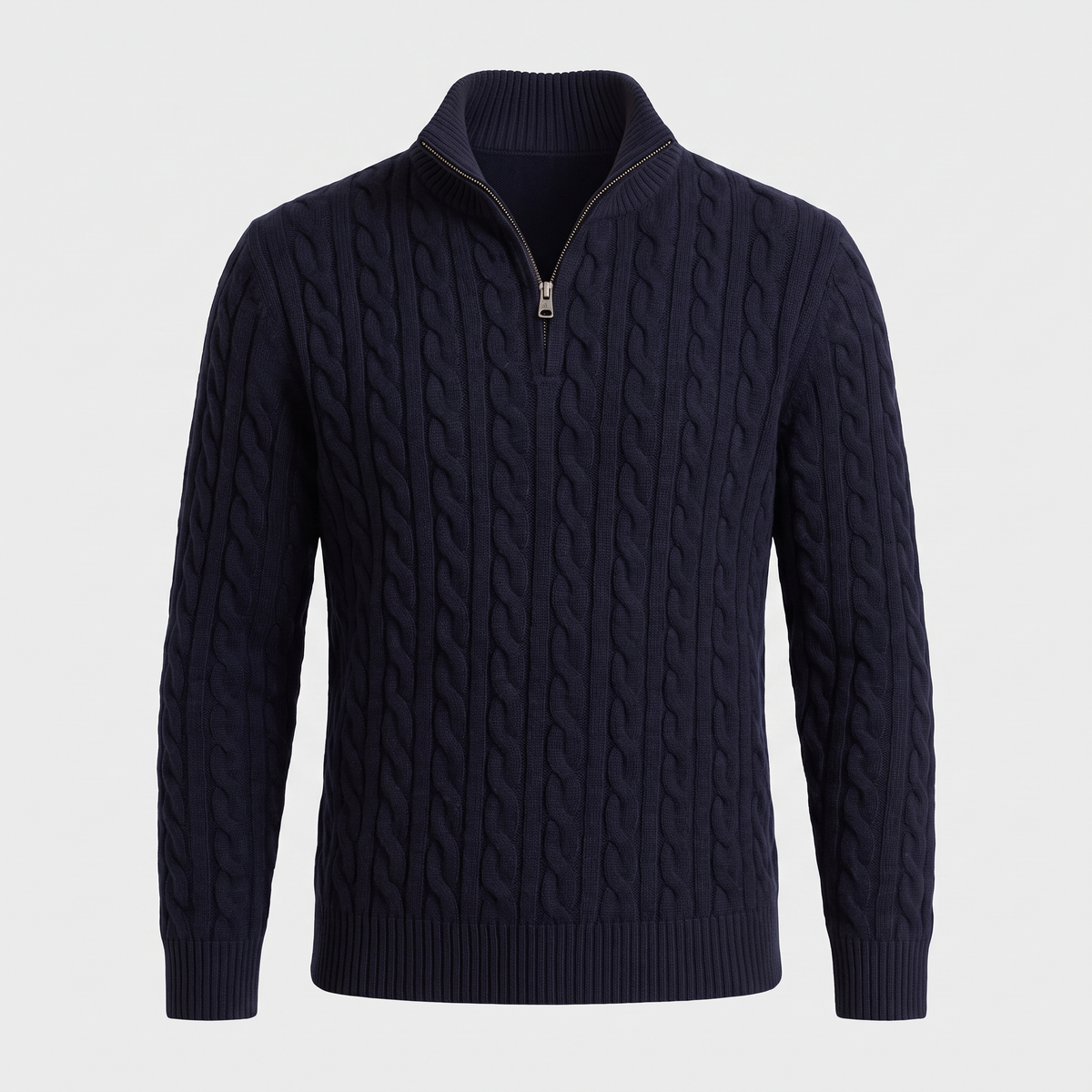 Konrad | Mens Cable-Knit Spring Quarter-Zip Sweater — Classic Texture in 5 Colors | Westmere