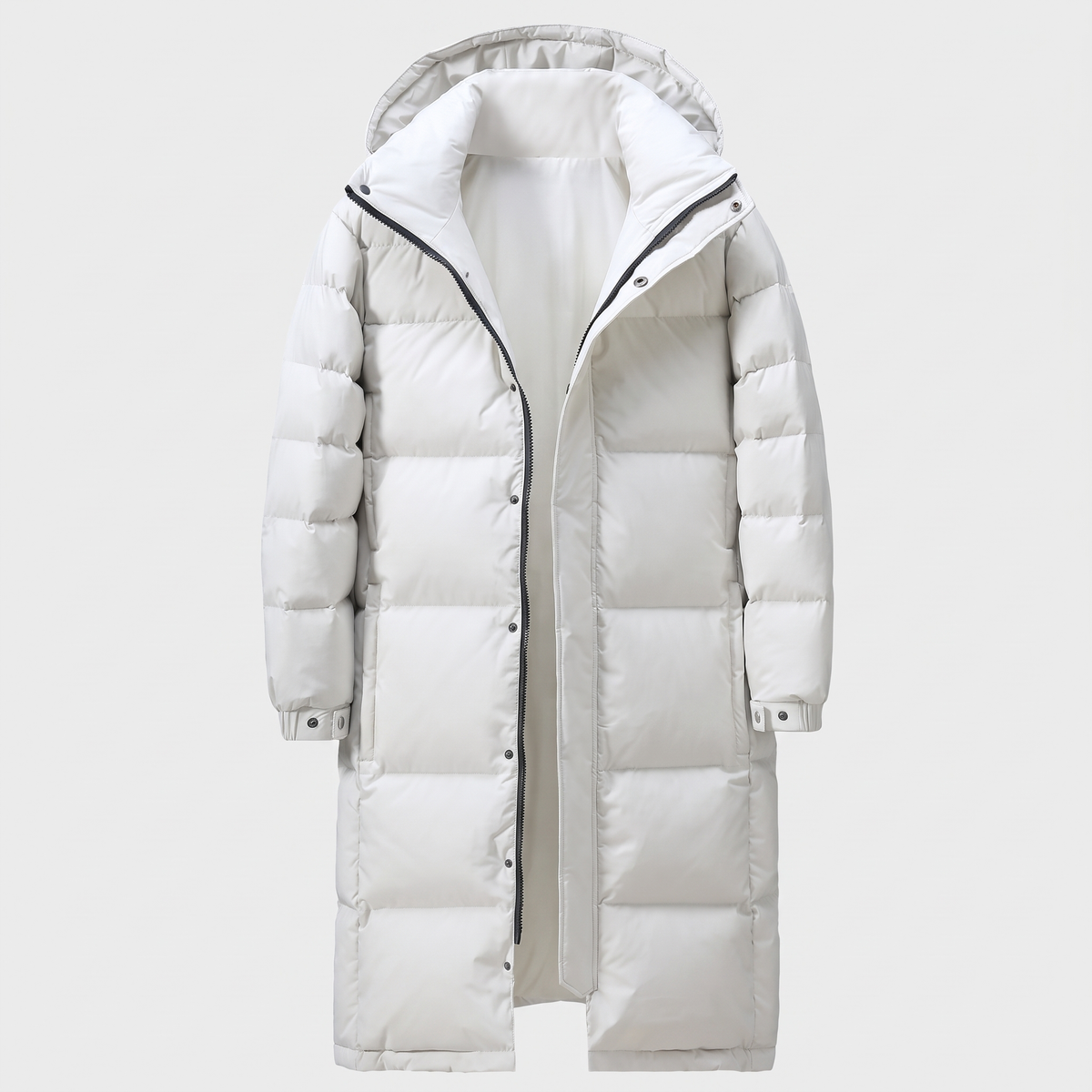 Robert | Mens Long Quilted Coat with Hood — Insulated Winter Puffer Coat in 3 Colors S–5XL | Westmere